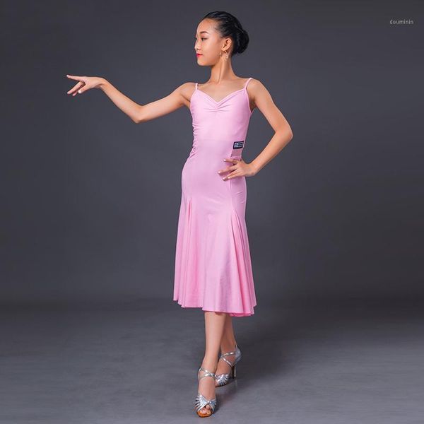 

2020 ballroom dance dress girls new pink latino dress performance clothes cha cha rumba samba tango latin dance costumes dqs54441, Black;red