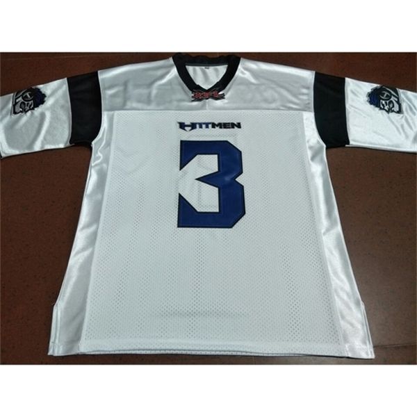 

custom 121 youth women vintage ny xfl hitmen #52 baby boy hitmen #80 davis football jersey size s-4xl or custom any name or number jersey, Black