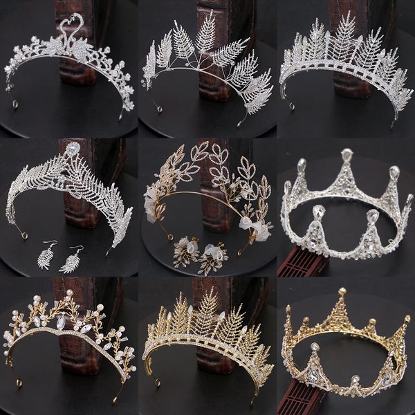 

girl 18 years old gift net red super fairy princess wedding bridal headdress round crown, Silver