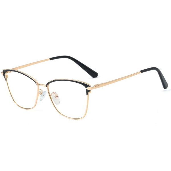 

veshion anti blue light glasses metal gold clear lens accessories female cat eye optical glasses frame women semi-rimless, White;black