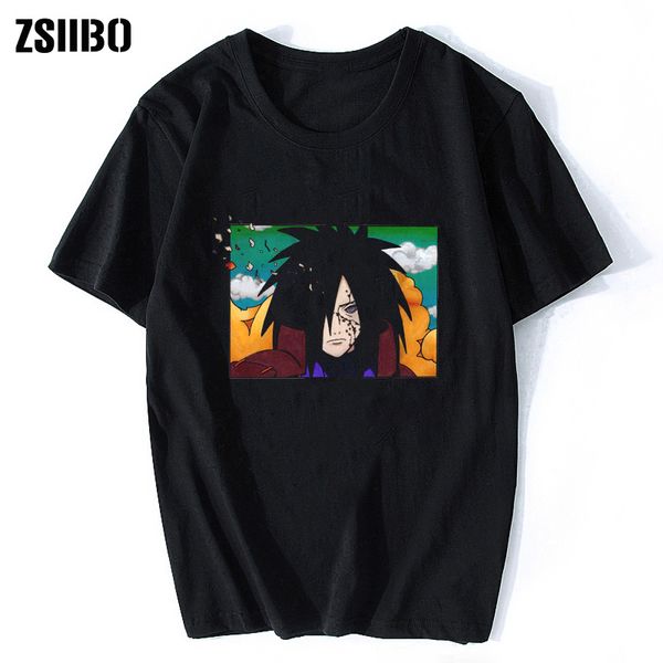

men's naruto uchiha madara summer harajuku cool japanese anime funny print short sleeve streetwear hooded sweatshirt hoodie men t shirt