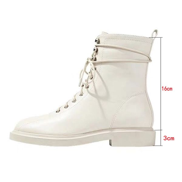

white pu leather autumn motorcycle platform ankle boots women low heel thick with short booties high combat shoes 201021, Black