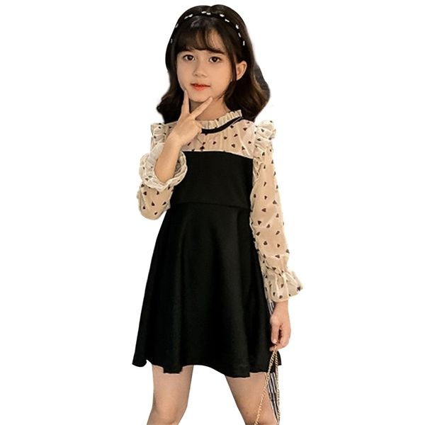 Vestito per ragazze Patchwork a figura intera Party Kids Hear Pattern Costume Girl 6 8 10 12 14 Anno 211231