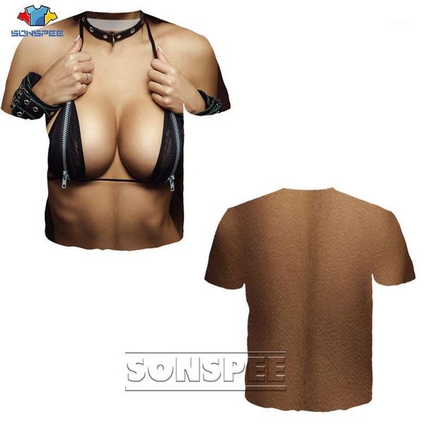 

anime 3d print t shirt streetwear rock men chest muscle women bikini body fashion t-shirt harajuku kids shirts homme tshirt a1081, White;black