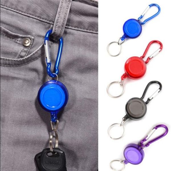 

2pcs carabiner edc wire keychain retractable safety anti-lost survival badge reel tool camping travel outdoor surviv jllwqi