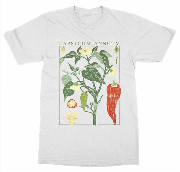 

chili pepper plant t-shirt botanical garden print art botany bloom fruit flower printing tee shirt sport hooded sweatshirt hoodie
