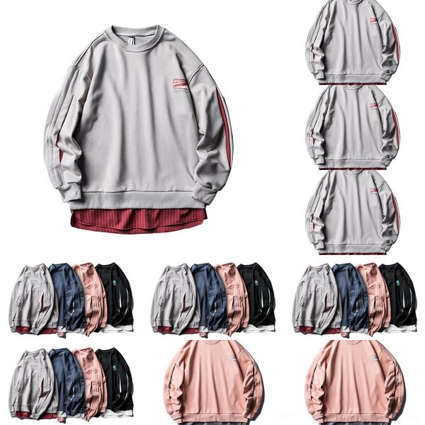 

u0lzq юг летом маскировка весной 2020 t1cc0 дно рубашки свитера шить sweaterfake две свободных шеи экипажа свитера человека нового, Black