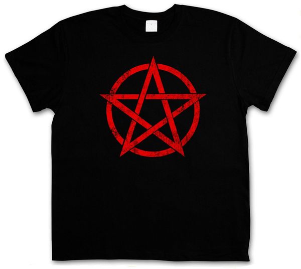 

красный pentagram вход сатана кроули pentagramm сатанинский круг 666 рубашка балахон дизайнеров футболки толстовка