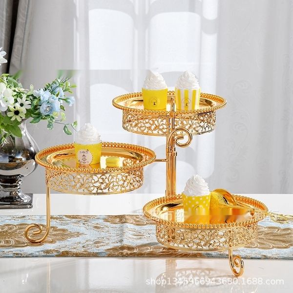 

z9gnj european-stylethree-layer rotatable european-stylethree-layer bar cake rack fruit snack silver-d rotatable silver-d ktv snack plate ca