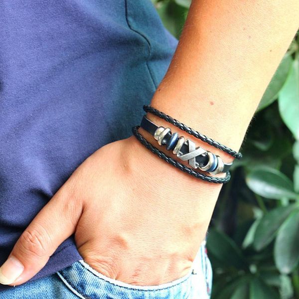 

eif dock vintage genuine leather bracelet for men hand charm jewelry multilayer male bracelet handmade gift for c qyljeg