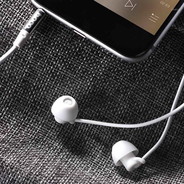 

headsets in ear noise cancelling gift hands with microphone 3.5mm silicone stereo portable sleeping wired earphone universal sport1