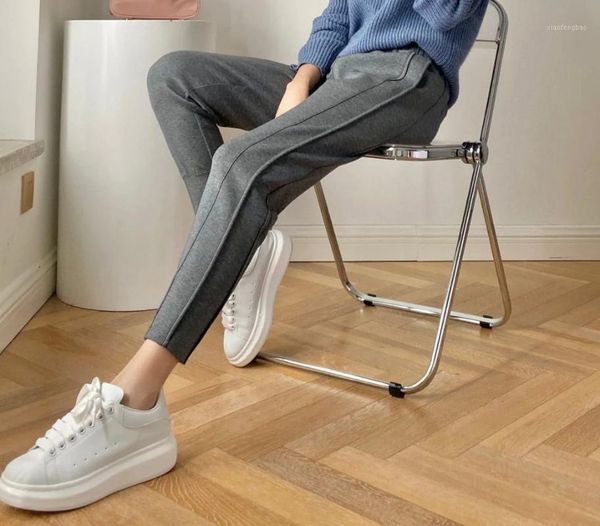 

women pants are thin and versatile 2020 autumn and winter new products comfortable easy to wear two-color nine-point pants1, Black;white