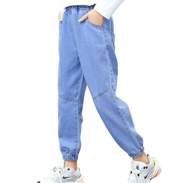 

jeans for girls solid color kids jeans for girls casual style kid spring autumn children's clothes 6 8 10 12 14, Blue