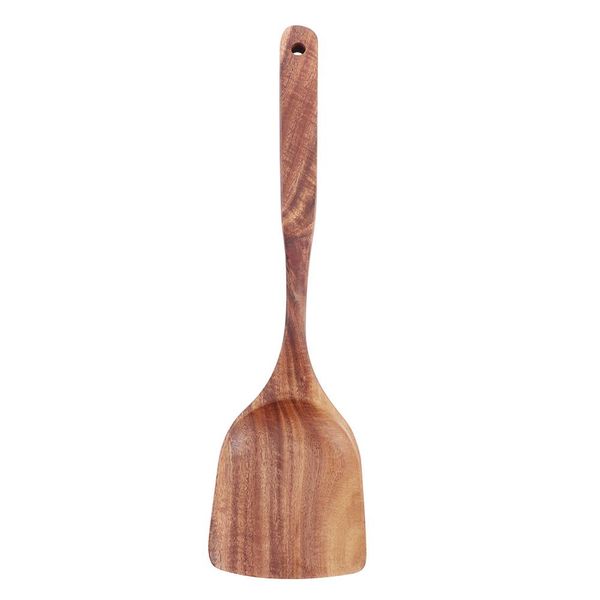 

natural wood spoon ladle rice long handle spoon soup cooking spoon teak wood colander skimmer scoop wooden kitchen utensils h wmtoac