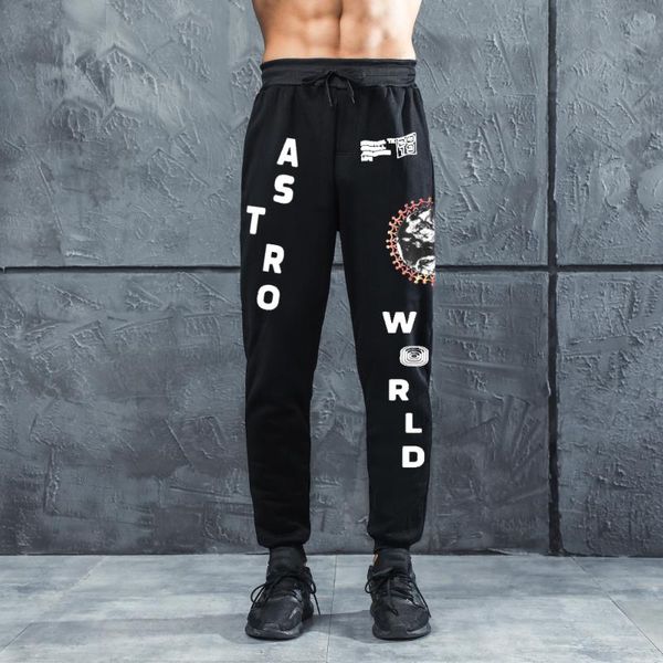 

2020 new travis scoastroworld cotton 100% letter printed women men hip hop streetwear men sweatpants, Black