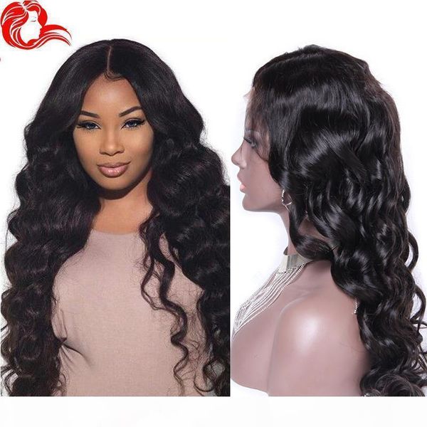 

brazilian body wave silk base wig for black women virgin glueless silk full lace wigs human hair pre plucked bleached knots, Black;brown