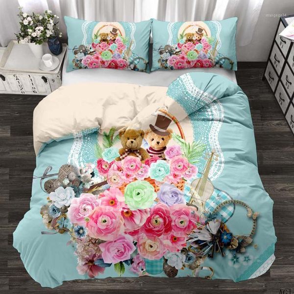 

fashion pastoral floral pattern bedding set turkey style duvet cover pillowcase full bed sizes home textiles couple wedding gift1