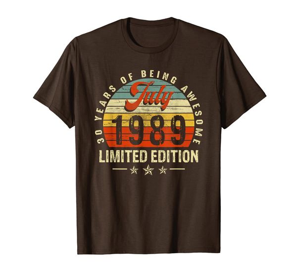 

born july 1989 limited edition shirt 30th birthday t-shirt, White;black