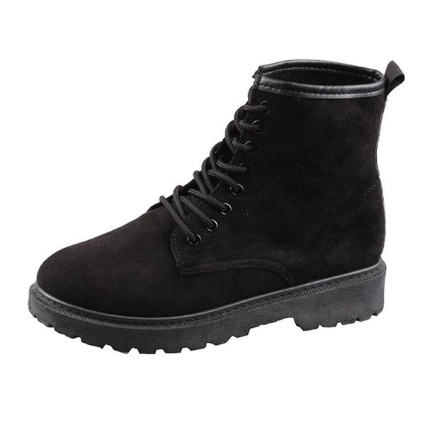 

boots female british wind 2021 wild handsome autumn shoes with lace-up women spring and single, Black
