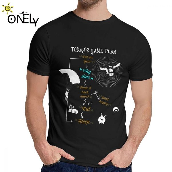 

sport to day game plan skydive tee shirt casual o-neck male natural cotton us size s-6xl big size camiseta