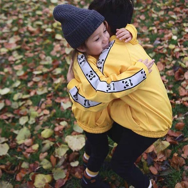 

1-9years princess kids baby girls boys panda print jacket button coat outerwear clothes, Blue;gray