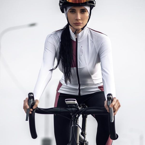 

racing jackets santic women cycling jersey long sleeve warm jacket breathable bike clothing mtb ciclismo1, Black;red