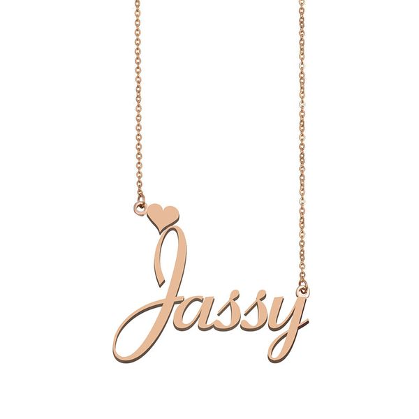 

jassy name necklaces pendant custom personalized for women girls children friends mothers gifts 18k gold plated stainless steel, Silver