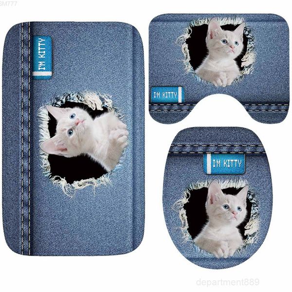 

new design christmas decorative bathroom floor toilet cover cushion water absorbent and antiskid mat bath rug carpet