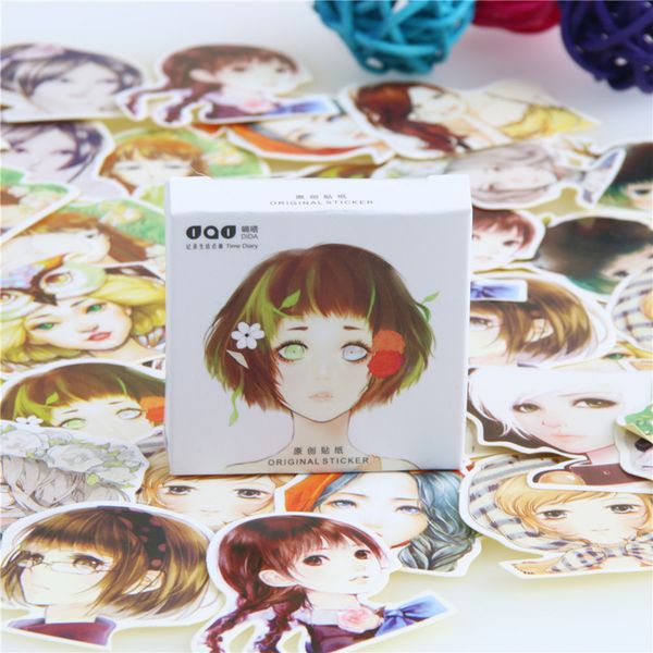 

45 pcs/pack kawaii cute girl papers stickers flakes romantic love stationery sticker for diary decoration diy scrapbooking, Purple;pink