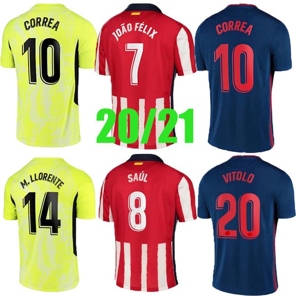 

2020 2021 season atletico madrid soccer jersey home away second awayjoao felix suarez high-quality man sweatshirt, Black