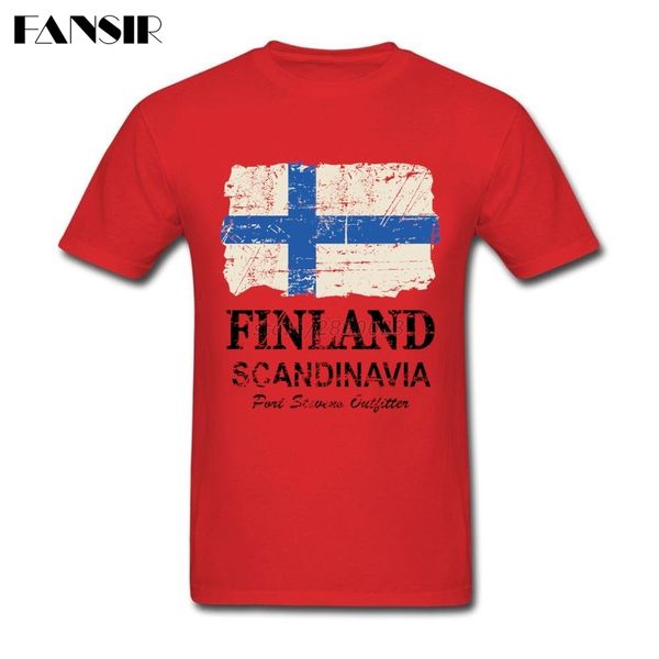 

большой размер финляндия флаг vintage новизна tshirts человек белый с коротким рукавом пользовательские мужчины футболки подростковый летний