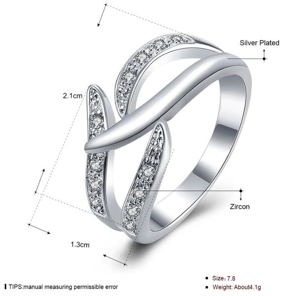 

принцесса стиль cubic zirconia серебряное кольцо женщины леди подарочные ювелирные изделия свадьба с австрийским кристаллическим симпатичным, Silver