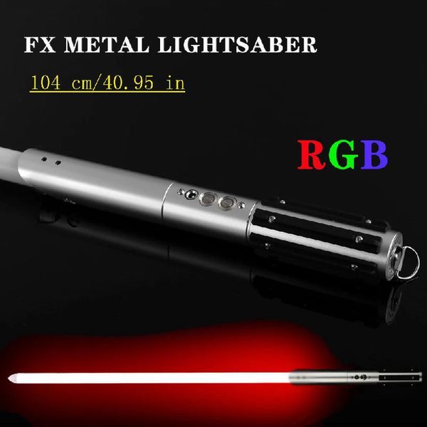 

104cm lightsaber jedi sith light saber force fx lighting heavy dueling sound foc lock up metal handle fixed color/rgb lightsaber q0113
