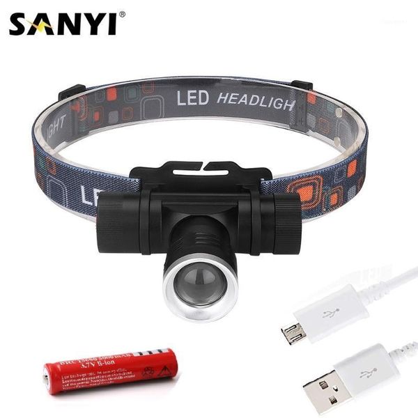 

waterproof led headlamp xml t6 zoomable focus headlight usb rechargeable 18650 head head torch bicycle light1