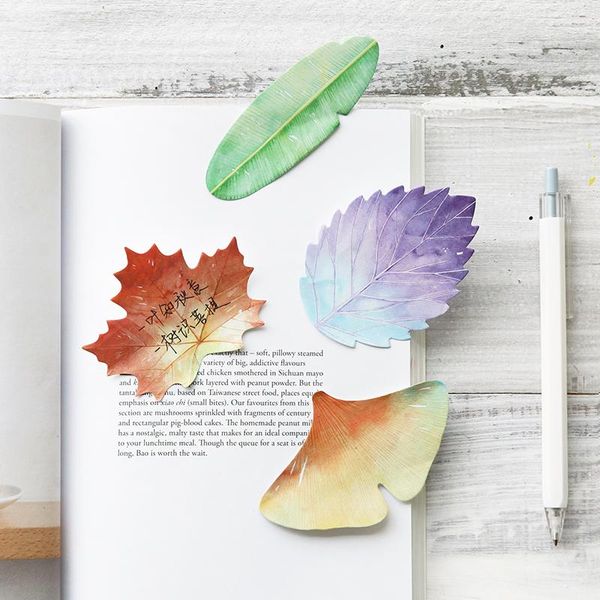 

various leaves collection self adhesive n times memo pad sticky notes bookmark stationery office school supplies wmthym xhhair
