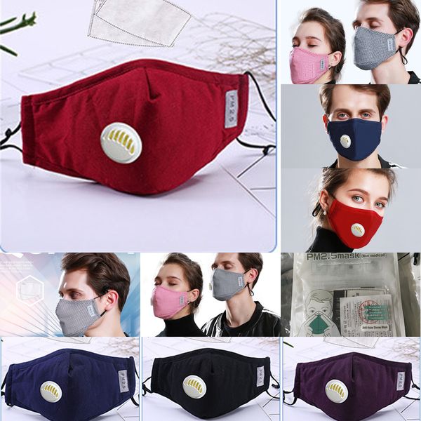 

factory in stock cotton adjusable dustproof pm2.5 protective masks 5layers filters activated carbon face washable 11 col p6j0q