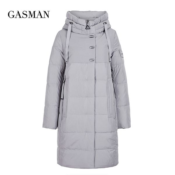 

gasman long grey zipper winter jacket women warm thick parka down jacket female hooded coat womens clothing patchwork coat 17616 201119, Black