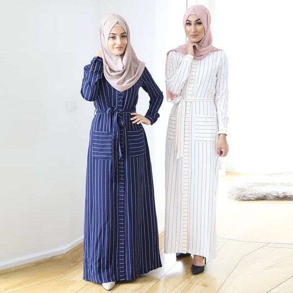 

ramadan eid striped dubai muslim abaya dress turkey hijab jilbab kaftan islamic clothing dresses abayas for women caftan islam, Black;gray