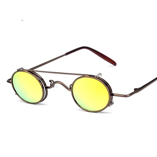 

sunglasses so&ei steampunk flip separable lens oval women retro men removable clip dual use tinted mirror sun glasses uv400, White;black