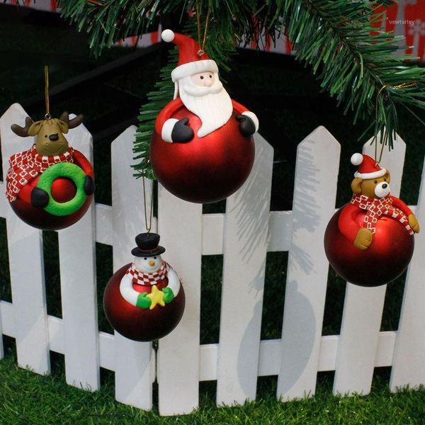 

christmas decorations -4 pcs/set tree cartoon drop ornaments xmas pendant hanging ball for home1