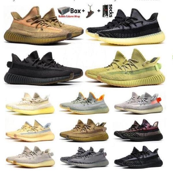 

2021 kanye west men women carbon running shoes sneakers yecheil cinder tail light desert sage black static reflective