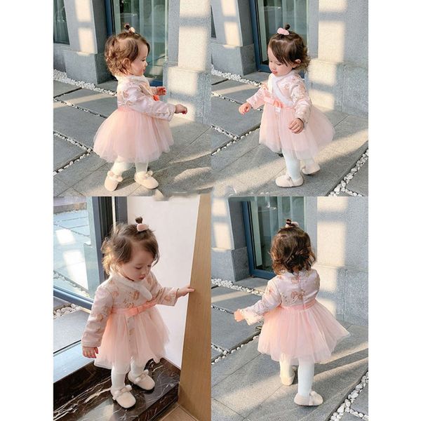 

girls' year's winter new girl's thickened warm chine sle skirt children's veet mh drsdr6d, Red;yellow