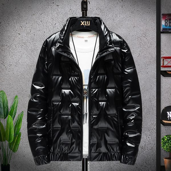 

short bright face color changing down cotton padded for men 2021 new winter bread jaet, Black