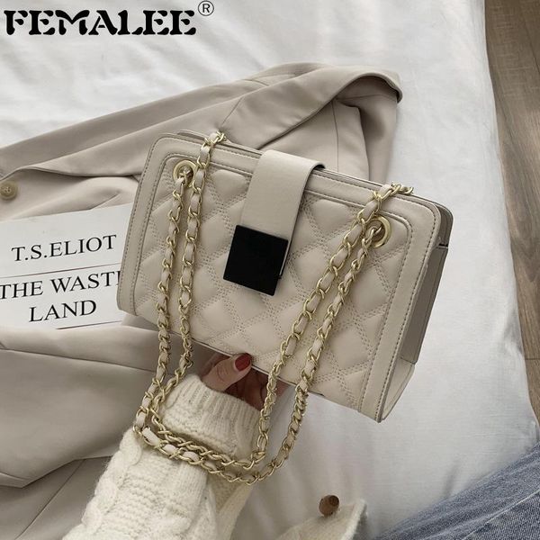 

women high sense diamond lattice chain messenger bag luxury lady contrast color underarm shoulder bag embroidery thread handbag