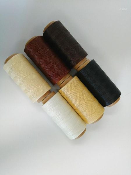

black white cream coffee wheat brown flat sewing coarse braid polyester waxed thread for leather craft repair 1.2mm1