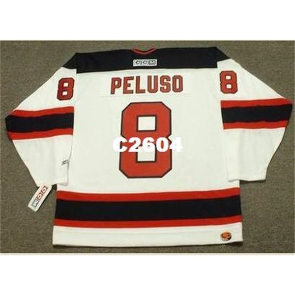 

men #8 mike peluso new jersey devils 1995 ccm retro hockey jersey or custom any name or number retro jersey, Black