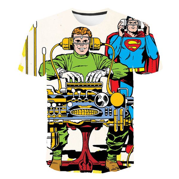 

american anime brave superman cosplay o collar 3d print shirts horror plus size anime men clothing