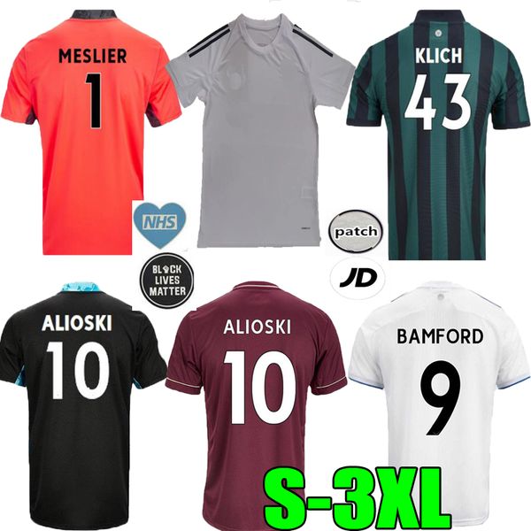 

s-3xl 20 21 leeds home away soccer jerseys united 2020 2021 koch cocha alioski phillips bamford мужчины тренировки вратарь футболка, Black;yellow