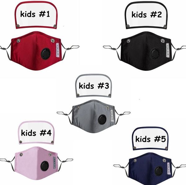 

1 2 masks in unisexmouth mask eye removable shield face mask kids valve face mask with 2pcs filter pad anti-dust protect