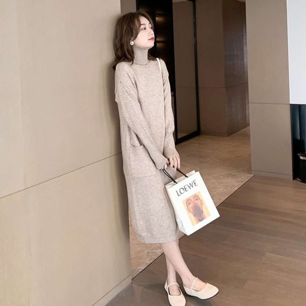 

winter autumn and 2020 drs pregnant women's fashion long knee length knitting lactation sweater spicy mom, White